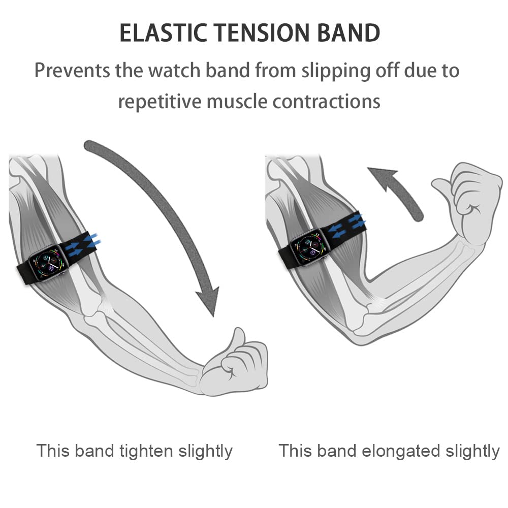 IFCASE IFCASE Elastic Arm Ankle Band for Apple Watch 49mm 46mm 45mm 44mm iWatch Series Ultra Sport Strap Unisex Dark Grey - View 4 of 7