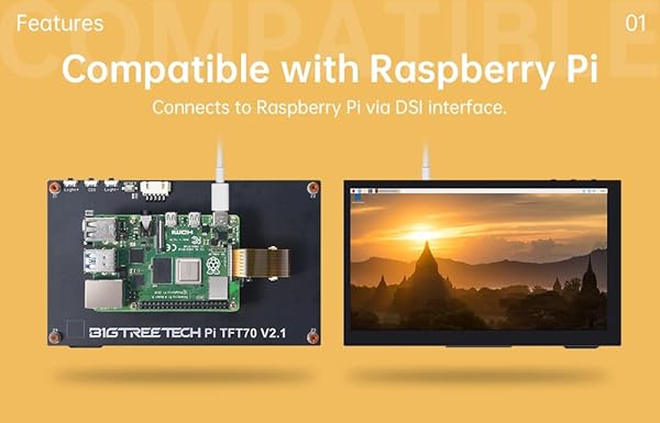 BIQU BigtreeTech TFT70 LCD Display 800x480 for Raspberry Pi 3D Printer 7 Inch Capacitive Touch Screen Upgrade Controller - View 6 of 10