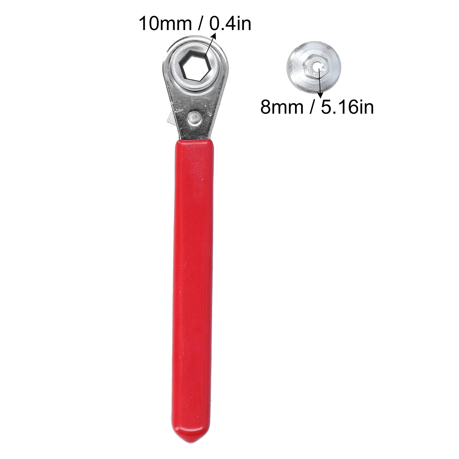 Akozon Akozon Ratchet Wrench, 5 16in 0.4in 10mm Battery Terminal Ratchet Wrench with 1 2in Socket for Top Side Post Battery for RV Sport Car Wrench - View 3 of 8