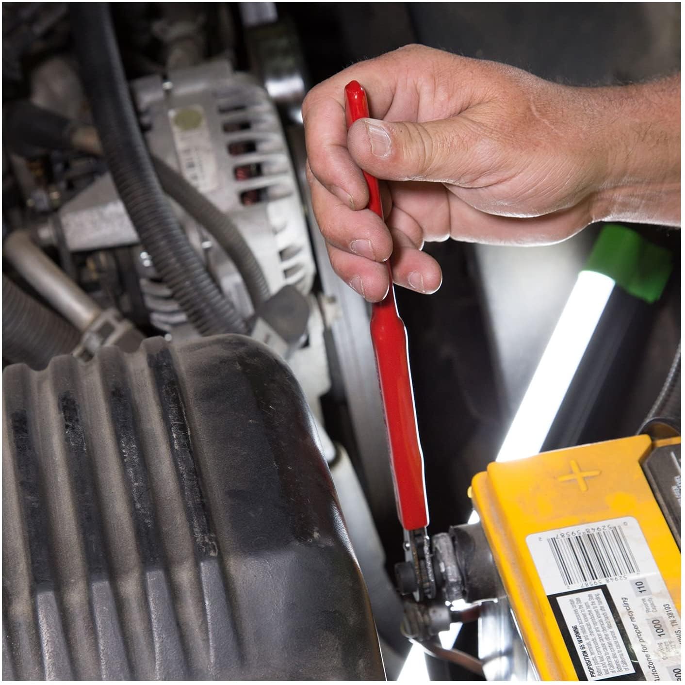 Akozon Akozon Ratchet Wrench, 5 16in 0.4in 10mm Battery Terminal Ratchet Wrench with 1 2in Socket for Top Side Post Battery for RV Sport Car Wrench - View 5 of 8