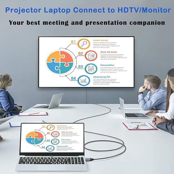 OseTub USB C to HDMI Cable 4K 6ft High Speed Braided Adapter for iPhone 15 Pro MacBook Pro Air iPad Pro Samsung S9 S10 Lenovo Dell and More - View 5 of 8