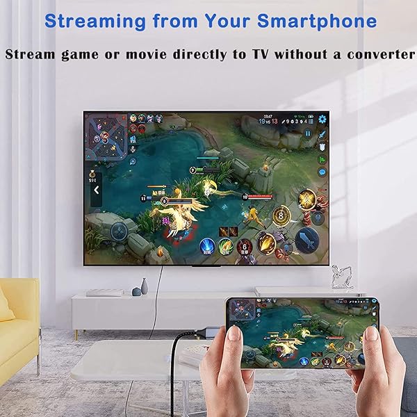 OseTub USB C to HDMI Cable 4K 6ft High Speed Braided Adapter for iPhone 15 Pro MacBook Pro Air iPad Pro Samsung S9 S10 Lenovo Dell and More - View 8 of 8