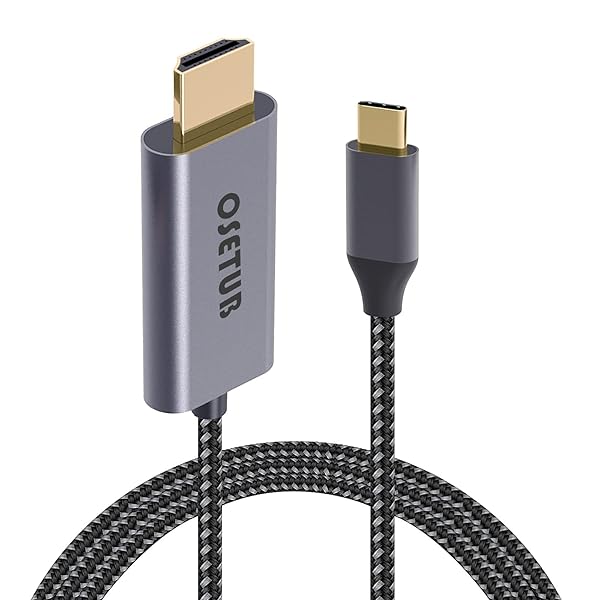OseTub USB C to HDMI Cable 4K 6ft High Speed Braided Adapter for iPhone 15 Pro MacBook Pro Air iPad Pro Samsung S9 S10 Lenovo Dell and More - View 2 of 8