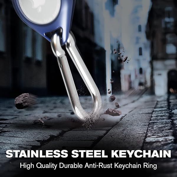 VENA Vena Protective Silicone Case for Apple Airtag 4 Pack with AntiRust Carabiner for Keychain Pet Collar Backpack Luggage Black Red Blue Pink - View 5 of 8