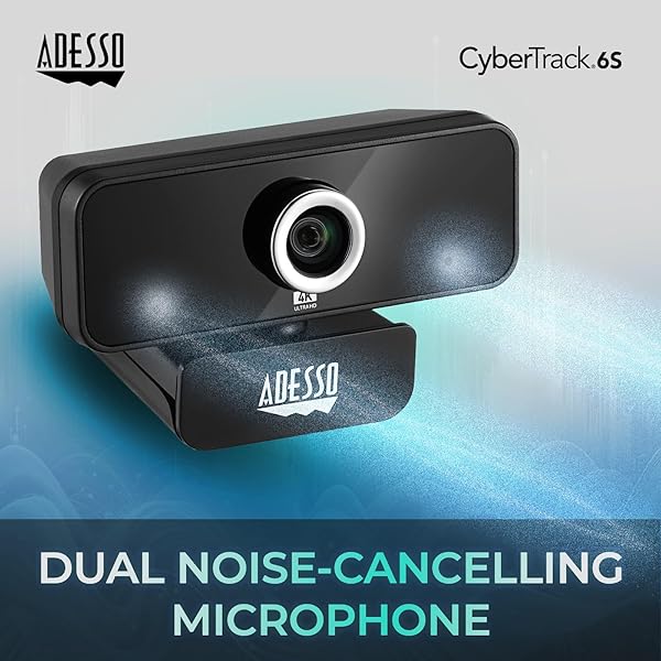 Adesso Adesso 4K HDR USB Webcam CyberTrack 6S: Adjustable Angle, Noise-Canceling Mic for PC & Laptop - View 7 of 10