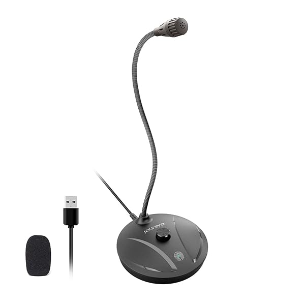 JOUNIVO JOUNIVO JV610P Computer Microphone with Mute Button LED Indicator Volume Control for Streaming Gaming Online Meetings and Podcasting - View 2 of 9