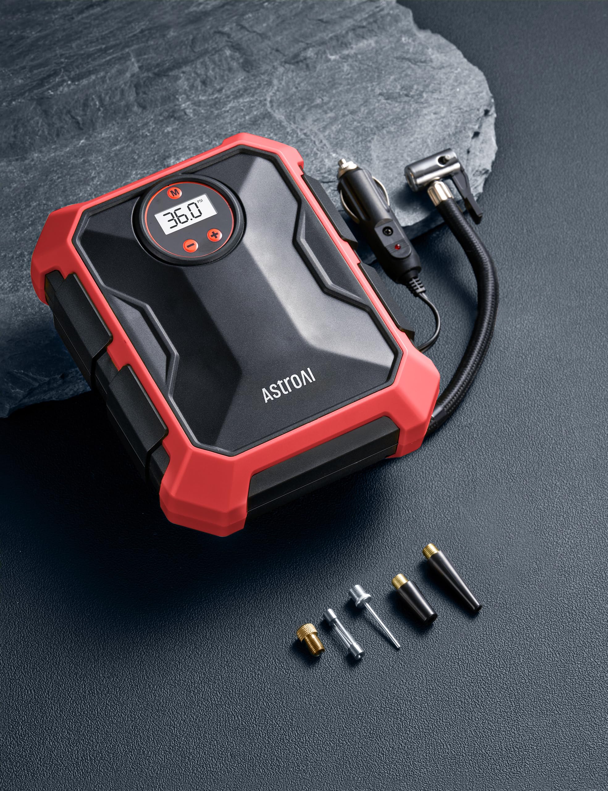 AstroAI AstroAI Portable Air Compressor and Tire Inflator - 12V DC Auto Accessory with LED Light and Digital Display - 100PSI for Car, Bicycle and Other Tires - View 8 of 9