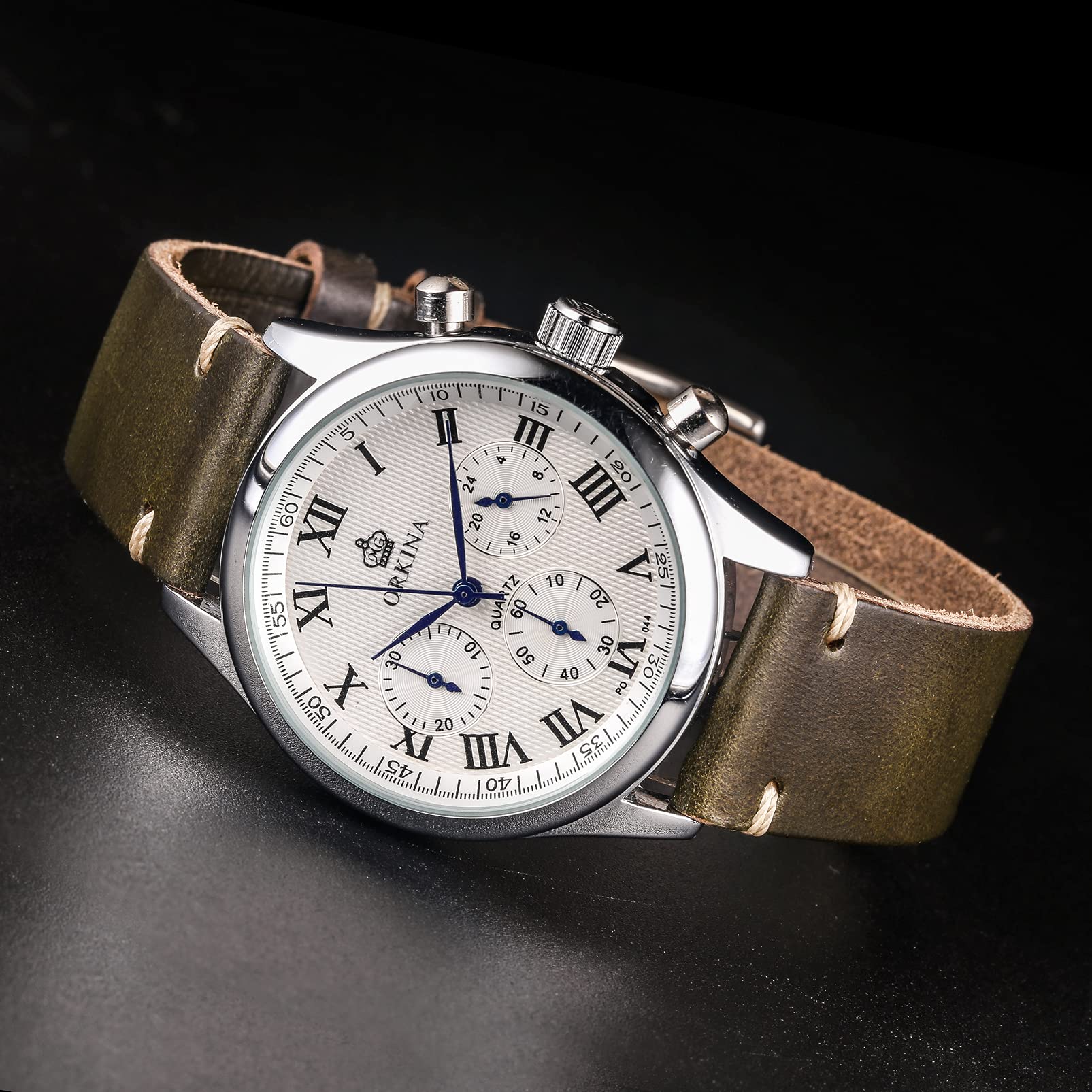 hemsut h hemsut h 20mm Leather Watch Bands for Men, Thin Soft Horween Leather Watch Strap Quick Release Vintage Watch Wrap - View 2 of 6