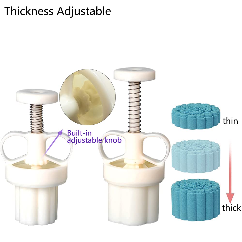 FineGood 2 Set Mooncake Mould Press with 11 Stapms, FineGood DIY Cookie Cutter 50g 100g Flower Press Mooncake Mould Hand Pressure Mooncake Baking Tools - View 5 of 9