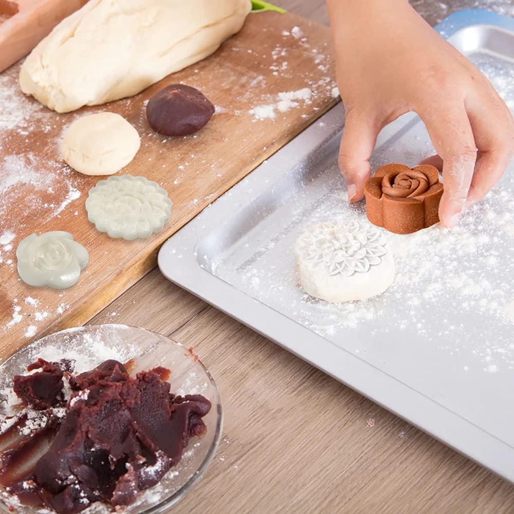 FineGood 2 Set Mooncake Mould Press with 11 Stapms, FineGood DIY Cookie Cutter 50g 100g Flower Press Mooncake Mould Hand Pressure Mooncake Baking Tools - View 9 of 9