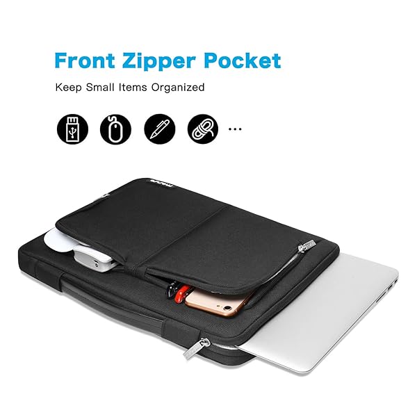 MOSISO MOSISO 360 Protective Laptop Sleeve Bag for MacBook Air Pro 13-14 inch with Front Pockets and Belt Black - View 3 of 8