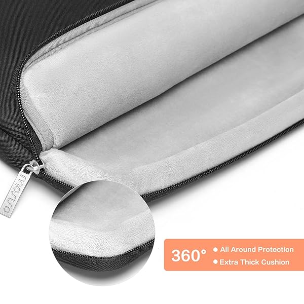 MOSISO MOSISO 360 Protective Laptop Sleeve Bag for MacBook Air Pro 13-14 inch with Front Pockets and Belt Black - View 4 of 8