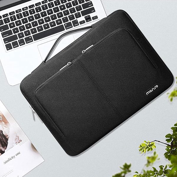 MOSISO MOSISO 360 Protective Laptop Sleeve Bag for MacBook Air Pro 13-14 inch with Front Pockets and Belt Black - View 6 of 8