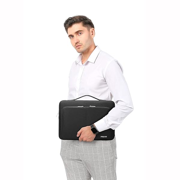 MOSISO MOSISO 360 Protective Laptop Sleeve Bag for MacBook Air Pro 13-14 inch with Front Pockets and Belt Black - View 7 of 8