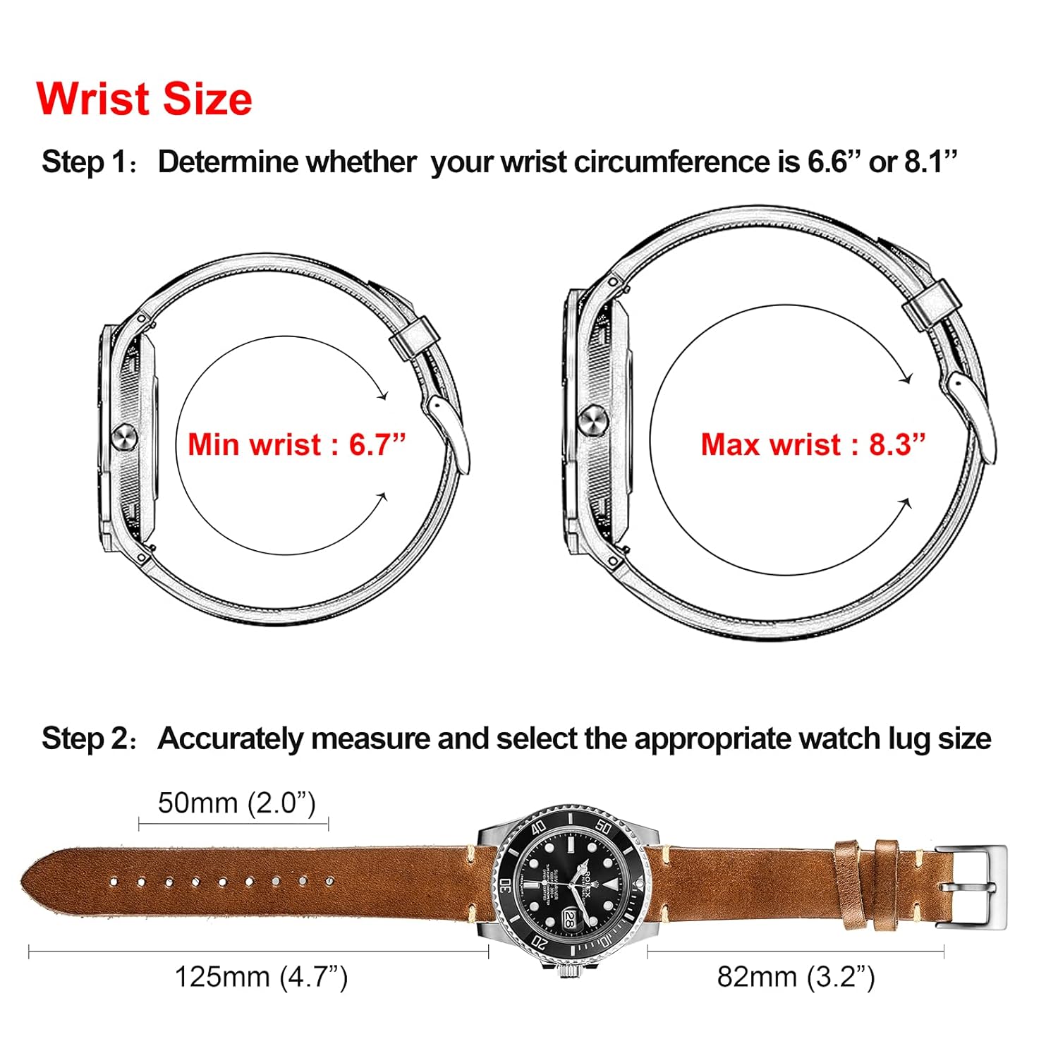 hemsut h Horween Leather Watch Bands for Men 18mm Quick Release Vintage Strap with Heavy Duty Dust Buckle - View 6 of 9