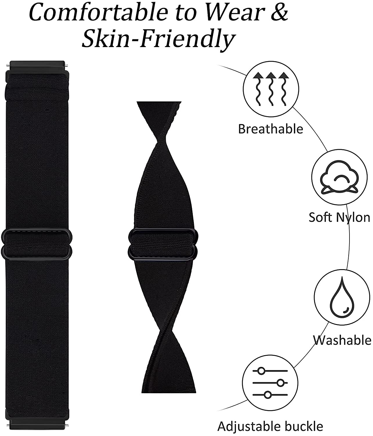 ShuYo ShuYo 10 Pack Elastic Nylon Adjustable Wristband Compatible with Fitbit Versa Versa 2 Versa Lite Versa SE Soft Breathable Fabric Band - View 4 of 6