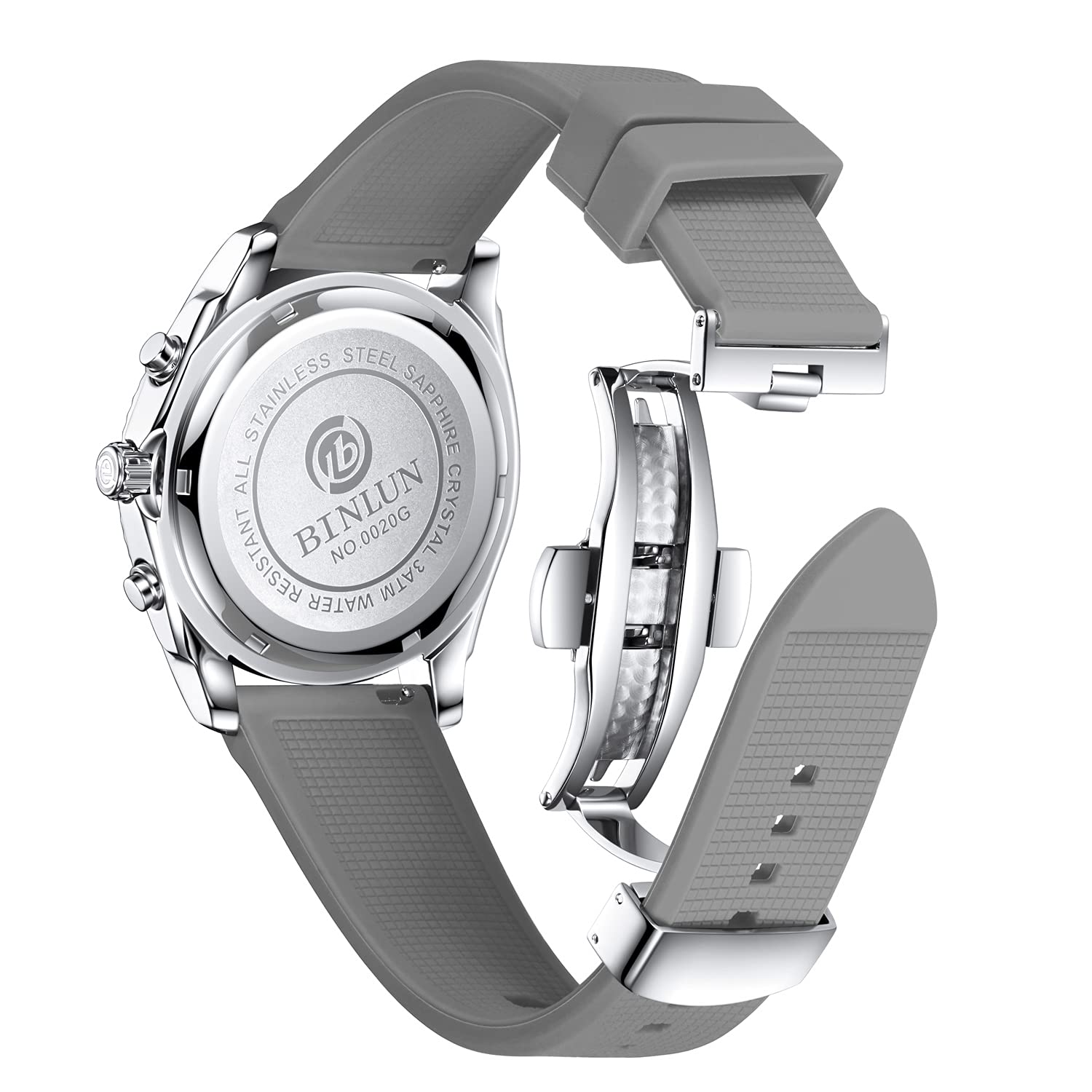 BINLUN BINLUN Silicone Watch Band Quick Release Rubber Sport Watch Strap 18mm 19mm 20mm 21mm 22mm 24mm Waterproof Smartwatch Bands Replacement for Men and - View 2 of 9