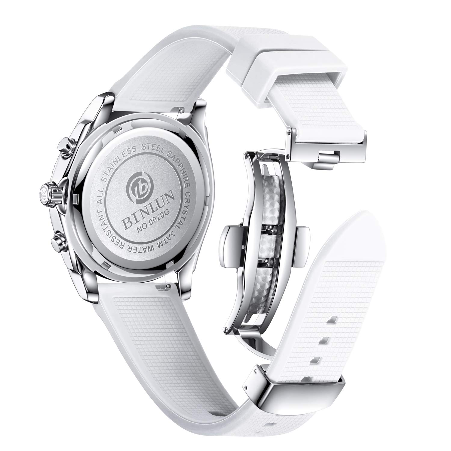 BINLUN BINLUN Silicone Watch Band Quick Release Rubber Sport Watch Strap 18mm 19mm 20mm 21mm 22mm 24mm Waterproof Smartwatch Bands Replacement for Men and - View 2 of 9