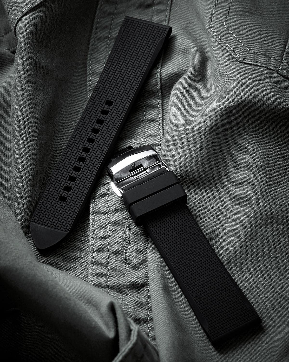 BINLUN BINLUN Silicone Watch Band Quick Release Rubber Sport Watch Strap 18mm 19mm 20mm 21mm 22mm 24mm Waterproof Smartwatch Bands Replacement for Men and - View 4 of 7