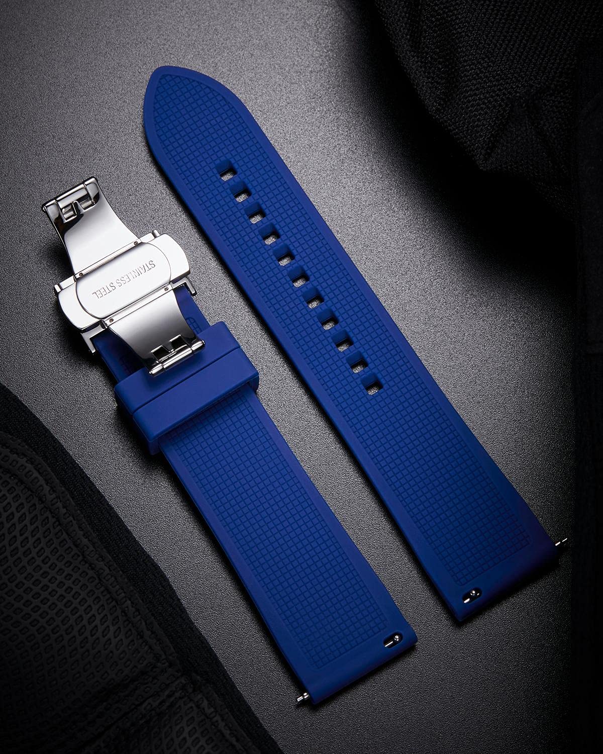 BINLUN BINLUN Silicone Watch Band Quick Release Rubber Sport Watch Strap 18mm 19mm 20mm 21mm 22mm 24mm Waterproof Smartwatch Bands Replacement for Men and - View 3 of 9