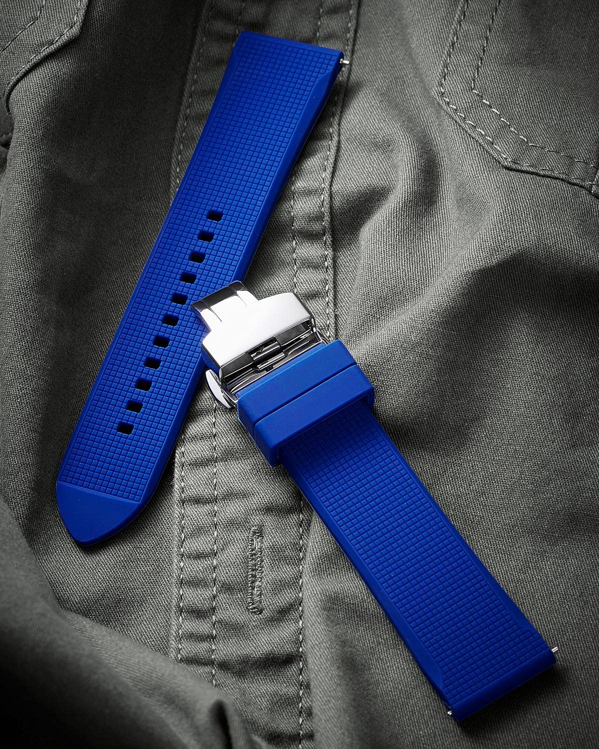 BINLUN BINLUN Silicone Watch Band Quick Release Rubber Sport Watch Strap 18mm 19mm 20mm 21mm 22mm 24mm Waterproof Smartwatch Bands Replacement for Men and - View 4 of 9