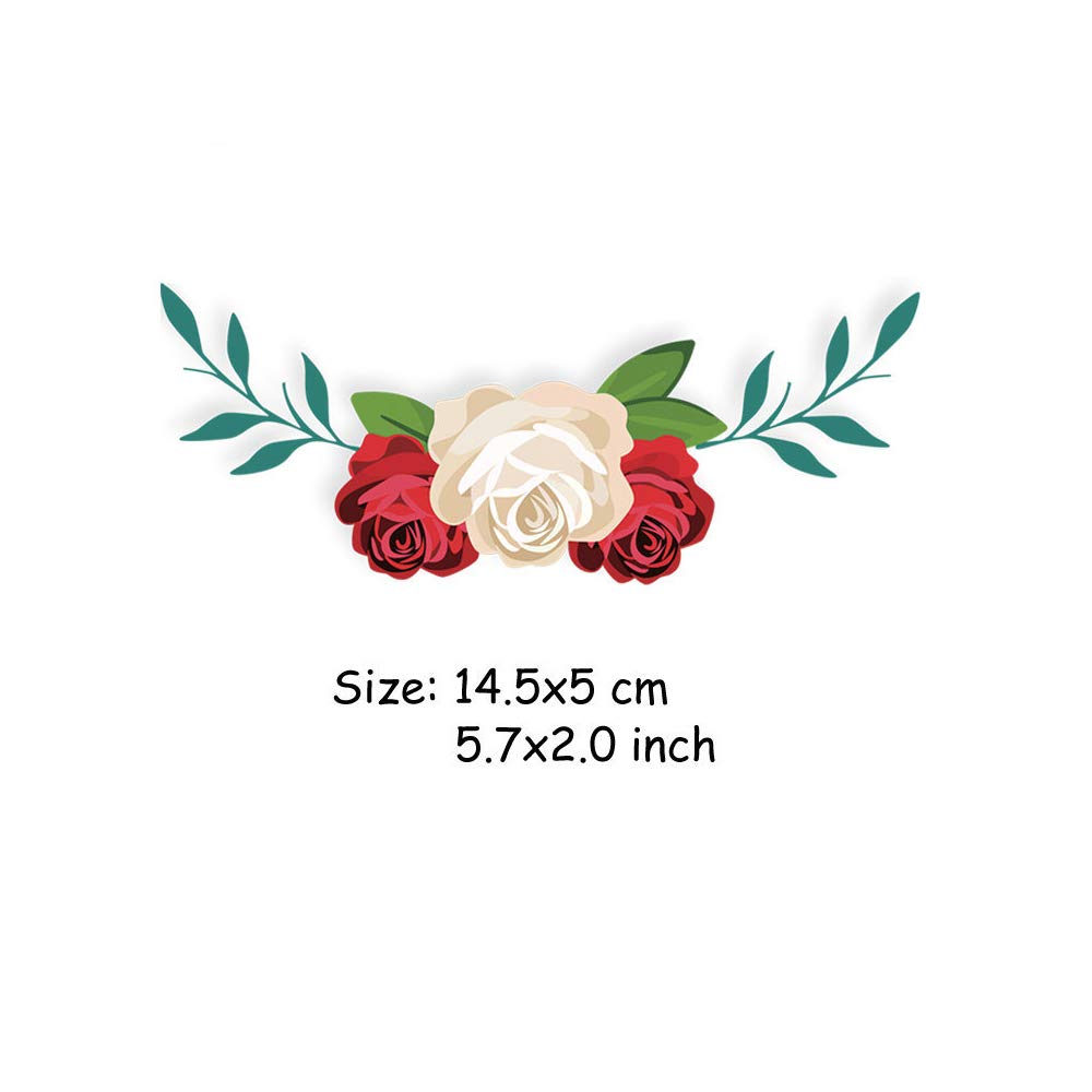 Adonisaon Flower Iron on Sticker Heat Transfer Patches 10 PCS Appliques Decals for T-Shirt Jeans Backpacks Jackets Dress Clothing Art Decoration Accessories - View 4 of 7