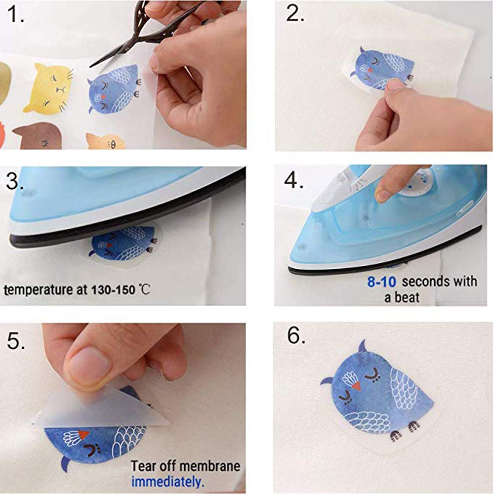 Adonisaon Flower Iron on Sticker Heat Transfer Patches 10 PCS Appliques Decals for T-Shirt Jeans Backpacks Jackets Dress Clothing Art Decoration Accessories - View 6 of 7