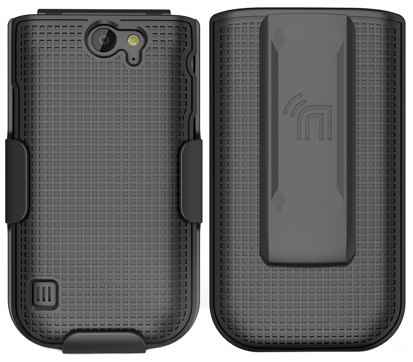 Nakedcellphone Case with Clip for Nokia 2720 V Flip Phone, Nakedcellphone [Black] Snap-On Hard Shell Cover with [Rotating Ratchet] Belt Hip Holster Holder for - View 2 of 9