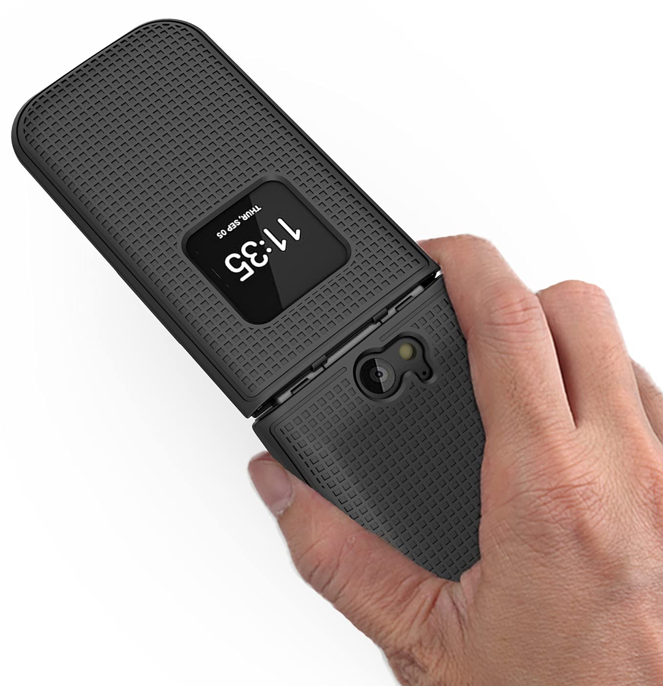 Nakedcellphone Case with Clip for Nokia 2720 V Flip Phone, Nakedcellphone [Rose Gold Pink] Snap-On Hard Shell Cover with [Rotating Ratchet] Belt Hip Holster Holder - View 5 of 9