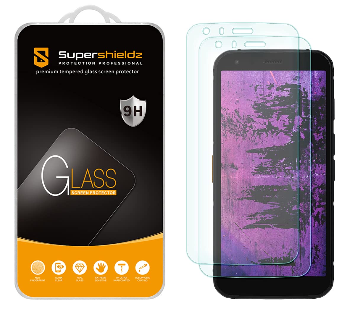 Supershieldz (2 Pack) Designed for CAT S62 and S62 Pro Tempered Glass Screen Protector, Anti Scratch, Bubble Free