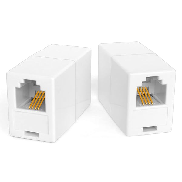 NECABLES NECABLES 2 Pack RJ11 Coupler Telephone Extender Female to Female for Landline Phone and Fax White - View 5 of 5