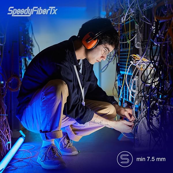 SpeedyFiberTX SpeedyFiberTX 100 Feet Low Loss MPO to MPO Fiber Trunk Cable Type B OM3 Corning ClearCurve Fire Retardant Plenum Jacket MTP Compatible - View 6 of 7