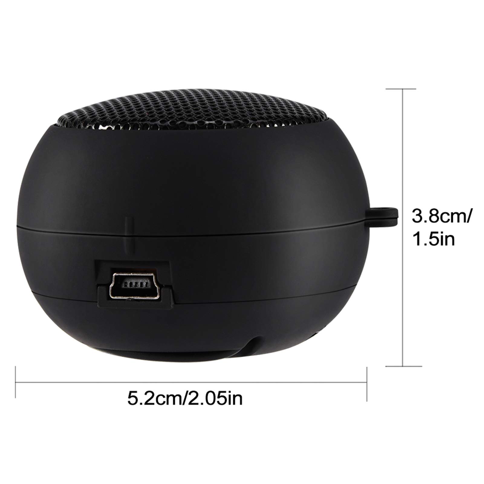 Qinlorgo Mini Speaker, Retractable Speaker with USB Charging Cable, 3.5mm Audio Interface Portable Speaker for MP3, MP4, MP5, Mobile Phones, Computers(Black, - View 4 of 8