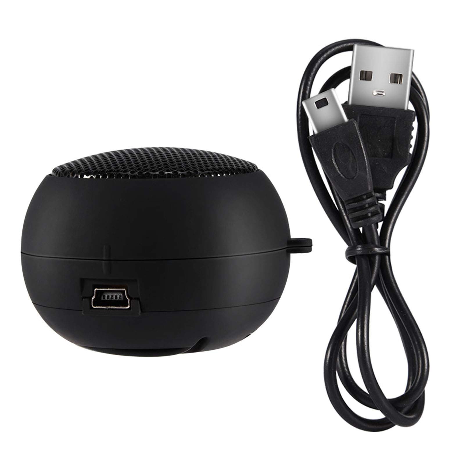Qinlorgo Mini Speaker, Retractable Speaker with USB Charging Cable, 3.5mm Audio Interface Portable Speaker for MP3, MP4, MP5, Mobile Phones, Computers(Black, - View 7 of 8
