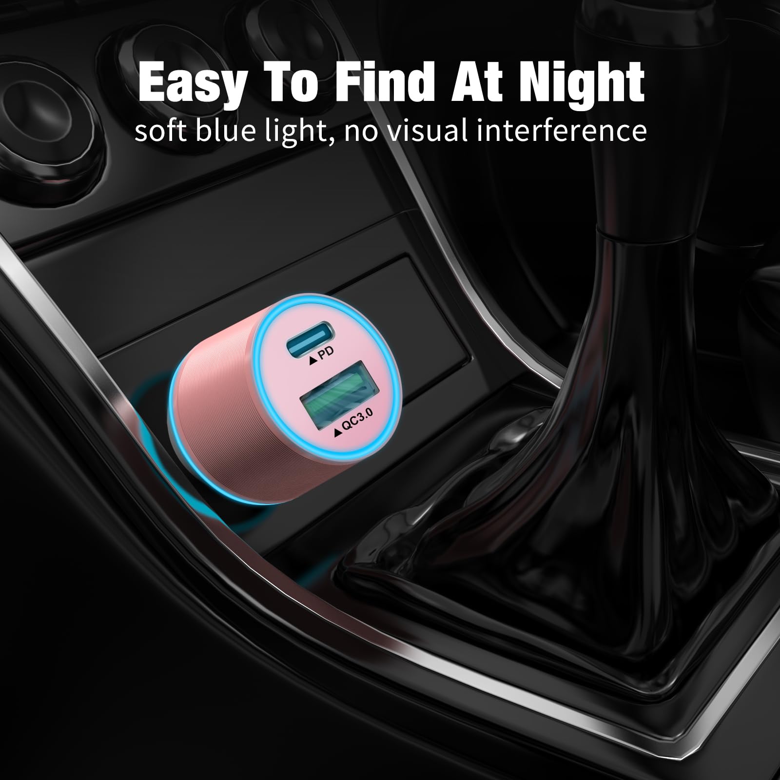 Cluvox Cluvox 20W Dual USB Car Charger Adapter Fast Charge for iPhone iPad Google Pixel Samsung Pink - View 6 of 7