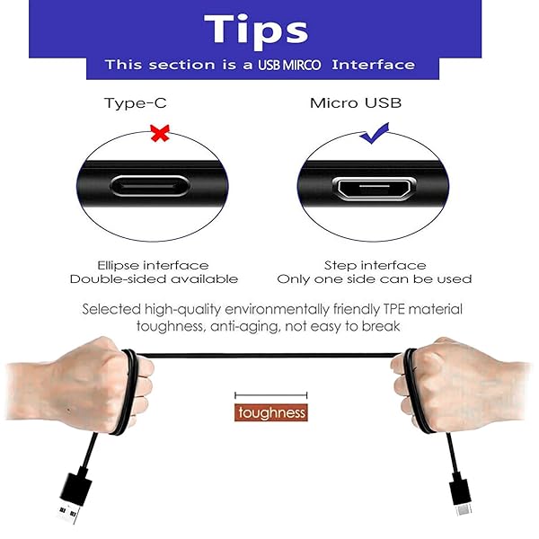 WZHENB Micro USB Keyboard Charger Cable Compatible with Zagg Keys Folio Rii Fintie Logitech Corsair and More Micro USB Keyboards - View 3 of 6