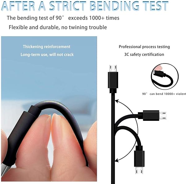 WZHENB Micro USB Keyboard Charger Cable Compatible with Zagg Keys Folio Rii Fintie Logitech Corsair and More Micro USB Keyboards - View 5 of 6