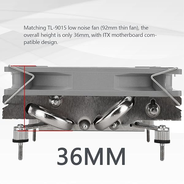 Thermalright Thermalright AXP90 X36 Low Profile ITX CPU Cooler - Slim 36mm Heatsink for AMD & Intel LGA CPUs - View 5 of 8