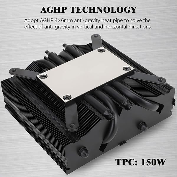 Thermalright Thermalright AXP-90 X53 Black: Low Profile CPU Cooler for AMD & Intel - 90mm PWM Fan, 4 Heat Pipes, 53mm Height - View 3 of 7