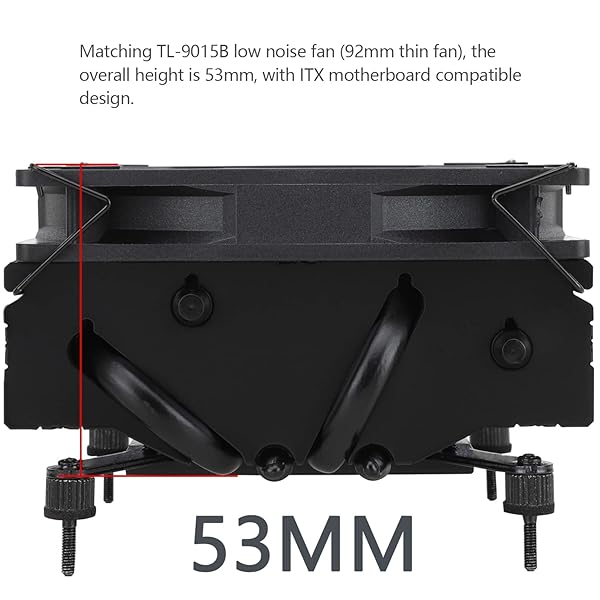 Thermalright Thermalright AXP-90 X53 Black: Low Profile CPU Cooler for AMD & Intel - 90mm PWM Fan, 4 Heat Pipes, 53mm Height - View 4 of 7