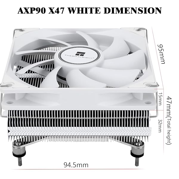 Thermalright Thermalright AXP90-X47 White Low Profile CPU Cooler: Slim 92mm Fan for AMD AM4/AM5 & Intel 1150/1151/1155/1156/1200 - View 8 of 8
