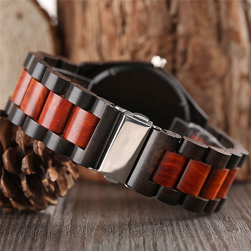 Tiong Tiong Brand Handmade Colorful Bamboo Wooden Watches for Men Analog Date Quartz Timepieces - View 6 of 9