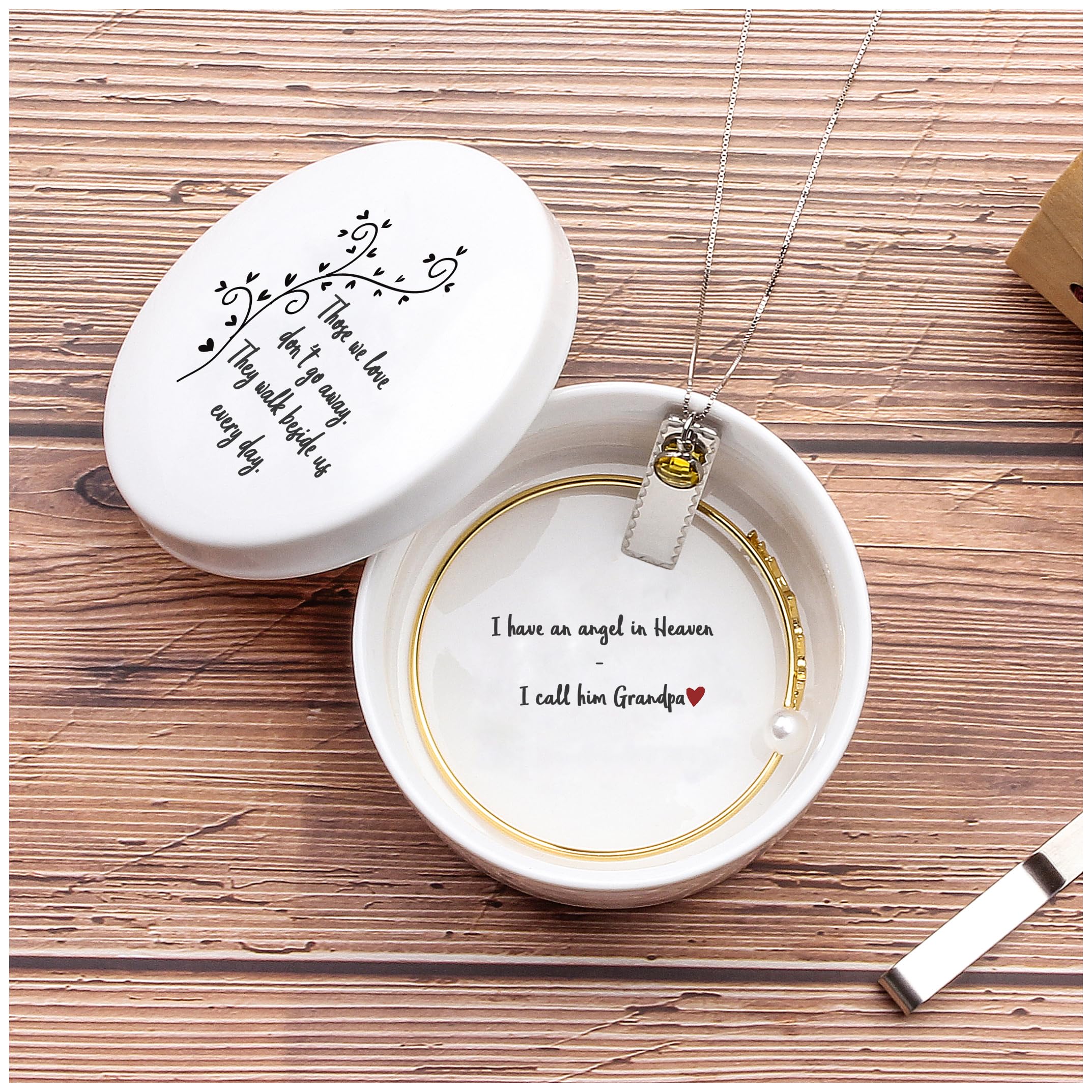 kullder Ceramic Keepsake In Memory of Grandpa, In Loving Memory of Grandfather, Memorial for Grandchild Loss of Grandpa Sympathy, Grieving for Loss of - View 2 of 6