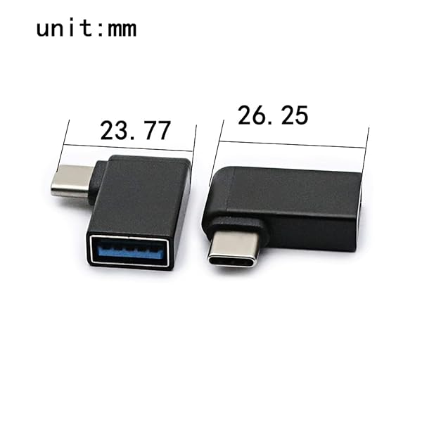 rgzhihuifz Right Angle USB C to USB 3.0 Adapter - 90 Degree Type C Male to USB A Female Converter for Smartphones & Laptops (2 Pack) - View 7 of 7