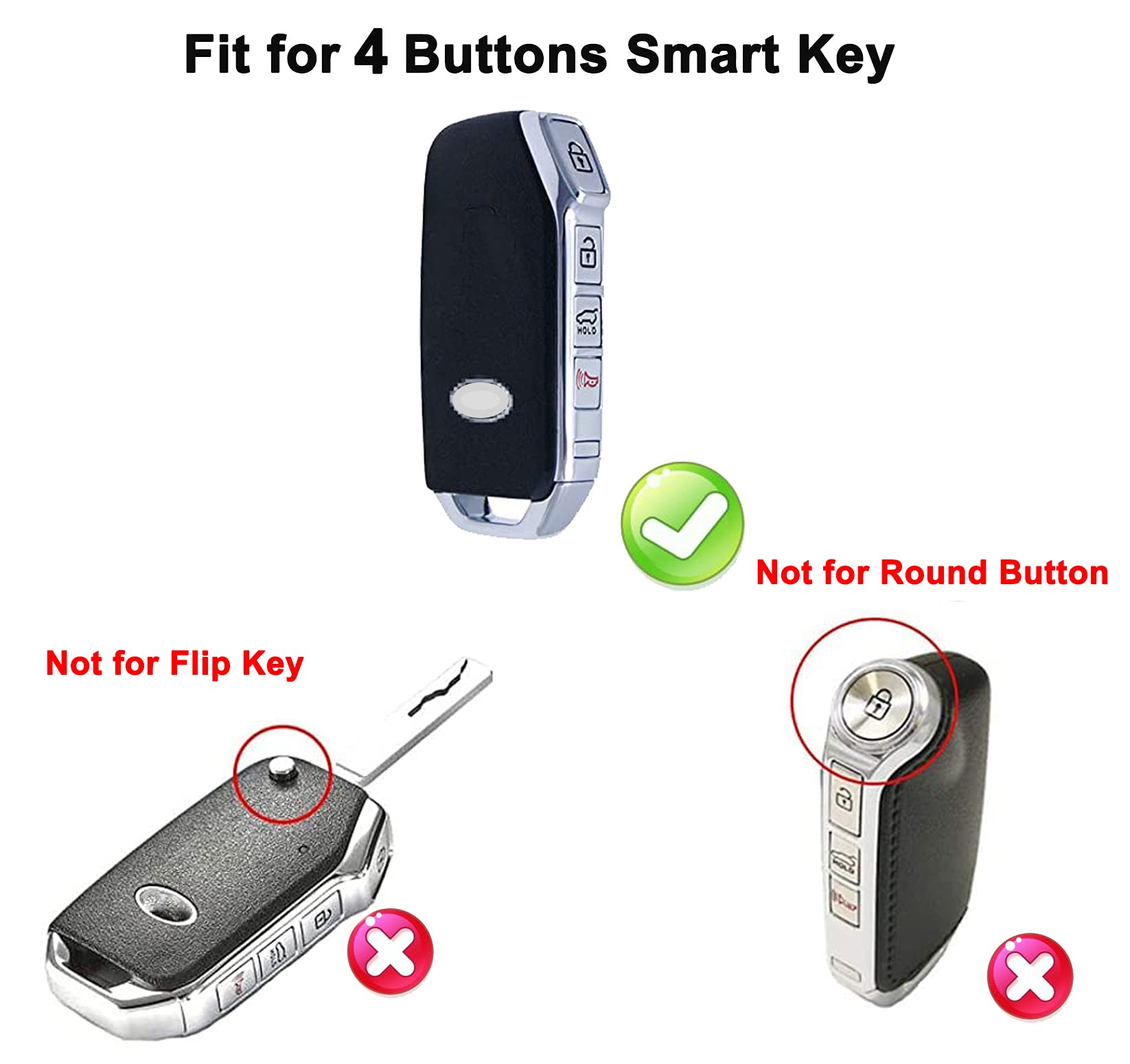 Muxkenper Muxkenper Key Fob Cover Case Fit for Kia Ceed Cerato Forte Niro Seltos Sorento Soul Sportage Telluride K5 Keyless Entry Remote Case Holder ABS Carbon - View 2 of 8