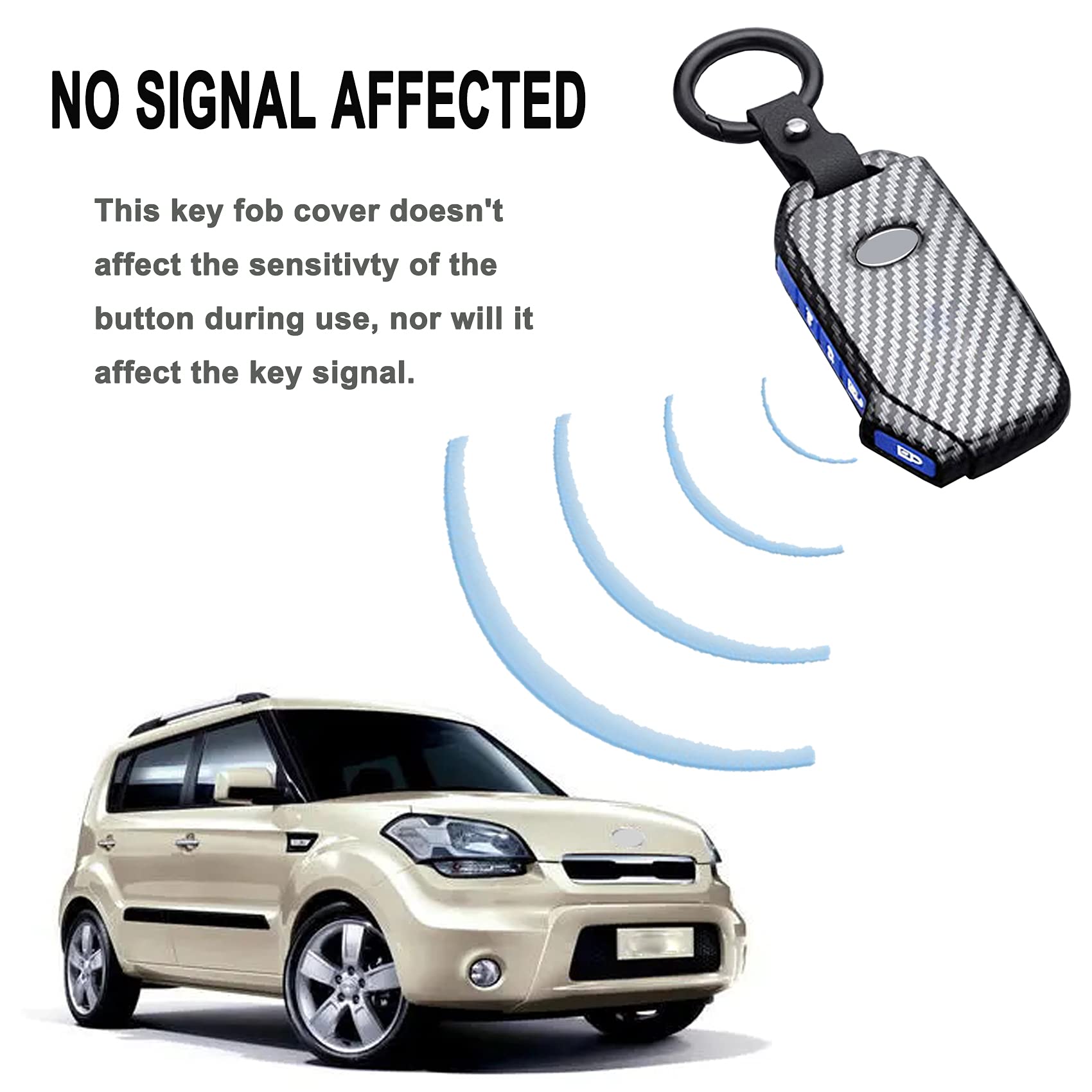 Muxkenper Muxkenper Key Fob Cover Case Fit for Kia Ceed Cerato Forte Niro Seltos Sorento Soul Sportage Telluride K5 Keyless Entry Remote Case Holder ABS Carbon - View 5 of 8