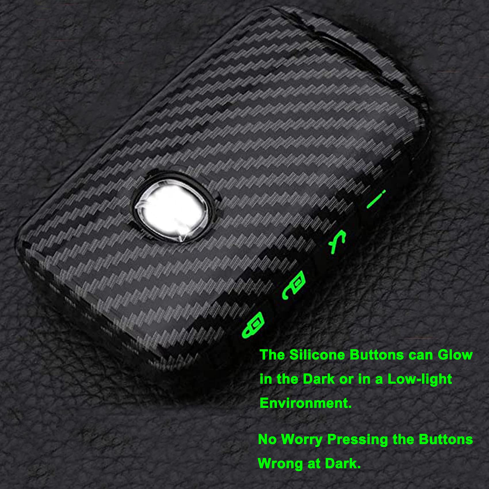 Muxkenper Key Fob Cover Case for 2019-2021 Mazda 3 CX4 CX5 CX8 CX9 CX30 Mazda 6 Keyless Entry Remote ABS Carbon Fiber Black - View 3 of 7