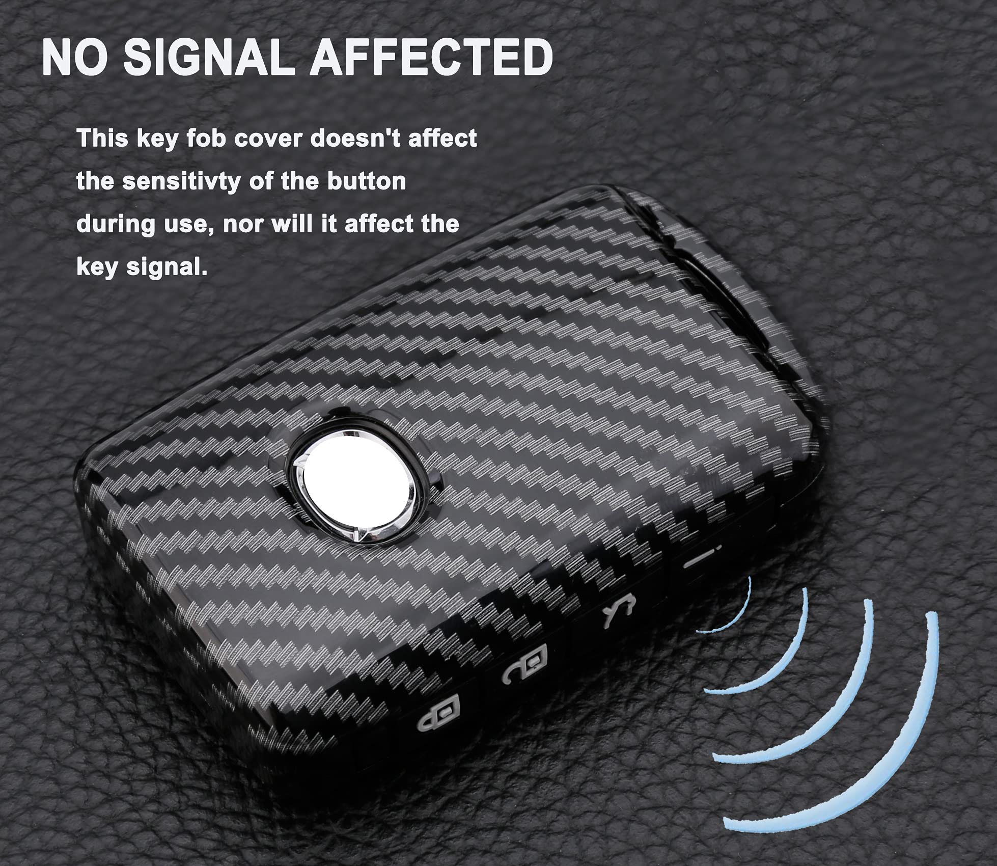 Muxkenper Key Fob Cover Case for 2019-2021 Mazda 3 CX4 CX5 CX8 CX9 CX30 Mazda 6 Keyless Entry Remote ABS Carbon Fiber Black - View 5 of 7