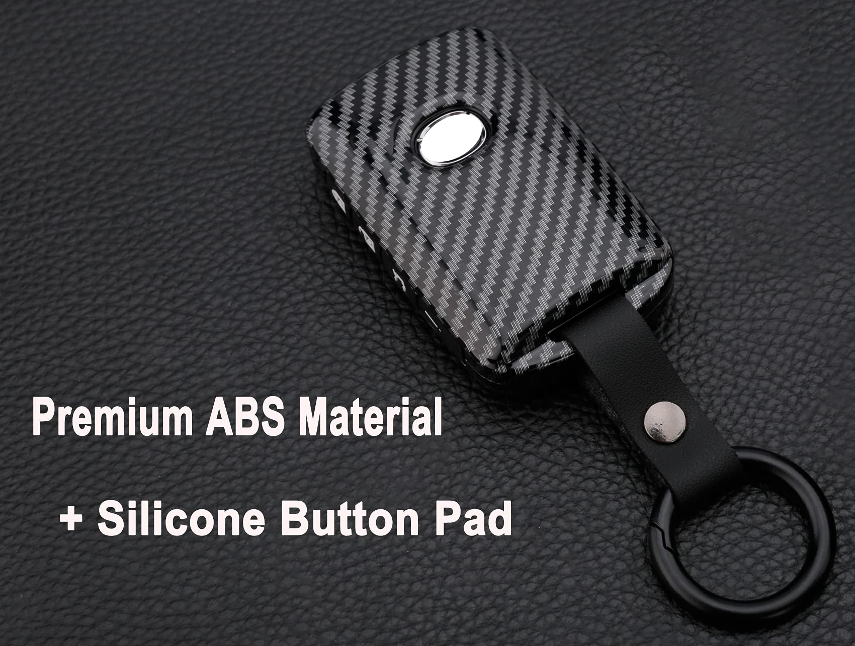 Muxkenper Key Fob Cover Case for 2019-2021 Mazda 3 CX4 CX5 CX8 CX9 CX30 Mazda 6 Keyless Entry Remote ABS Carbon Fiber Black - View 6 of 7