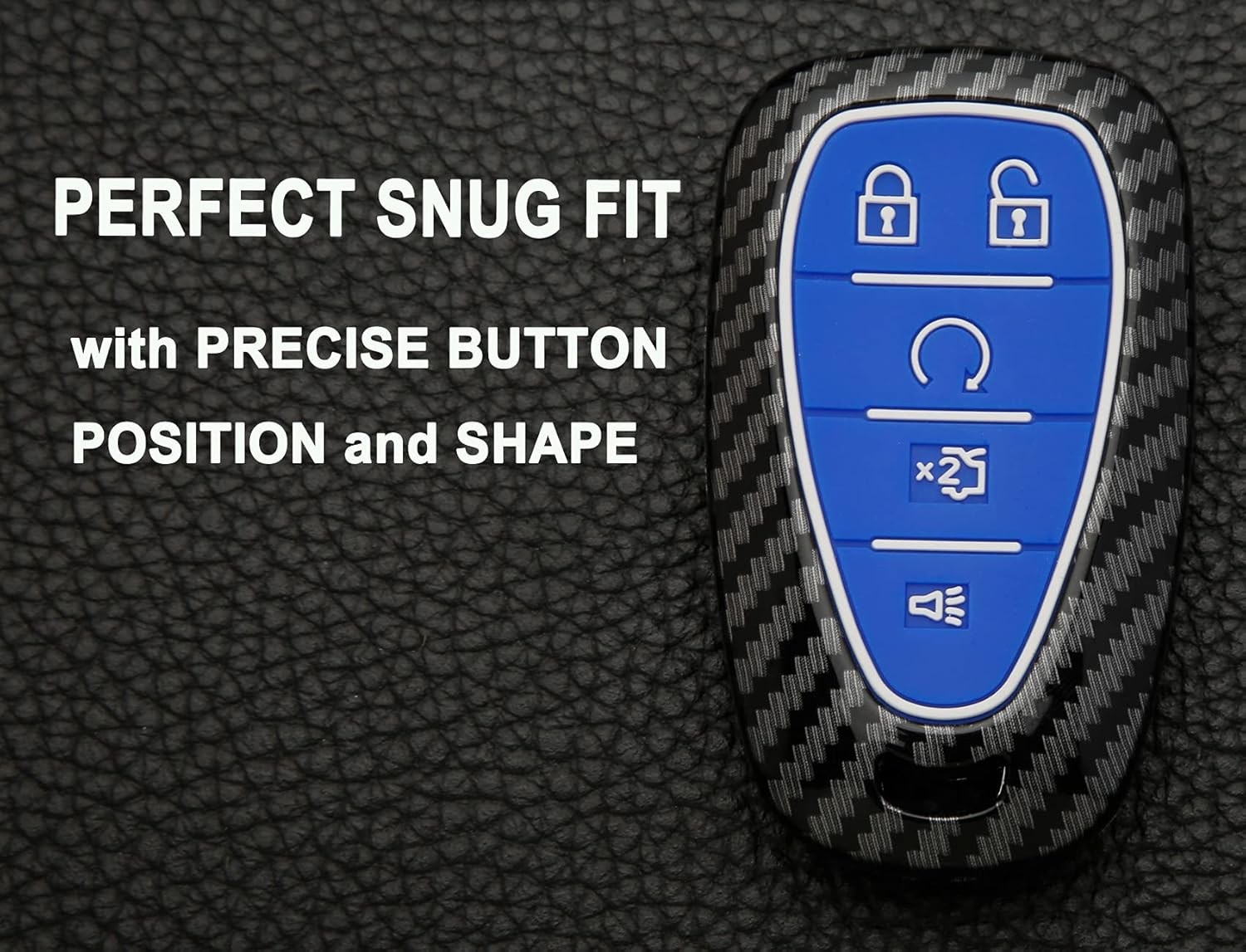 Muxkenper Key Fob Cover Case Fit for Chevrolet 2019 2018 2017 Chevy Malibu Camaro Equinox Trax Traverse Sonic Cruze Volt Spark Keyless Entry Remote Case Holder - View 3 of 9